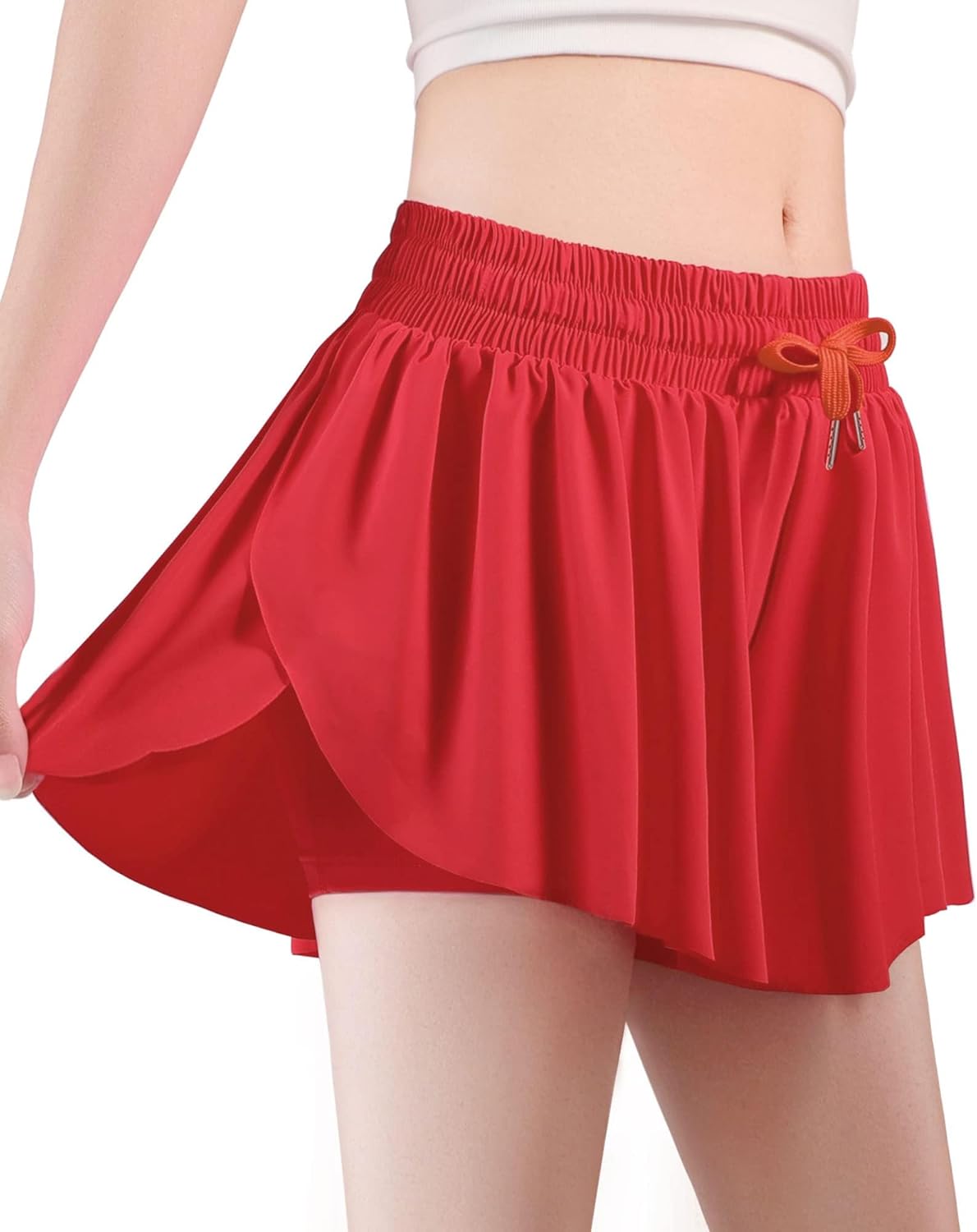 Girls Butterfly Athletic Shorts - Flowy Running & Dance Shorts for Ages 5-14 | Comfortable Fit