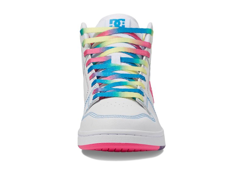 DC Women's Manteca 4 Hi Skate Shoe White/Rainbow 5