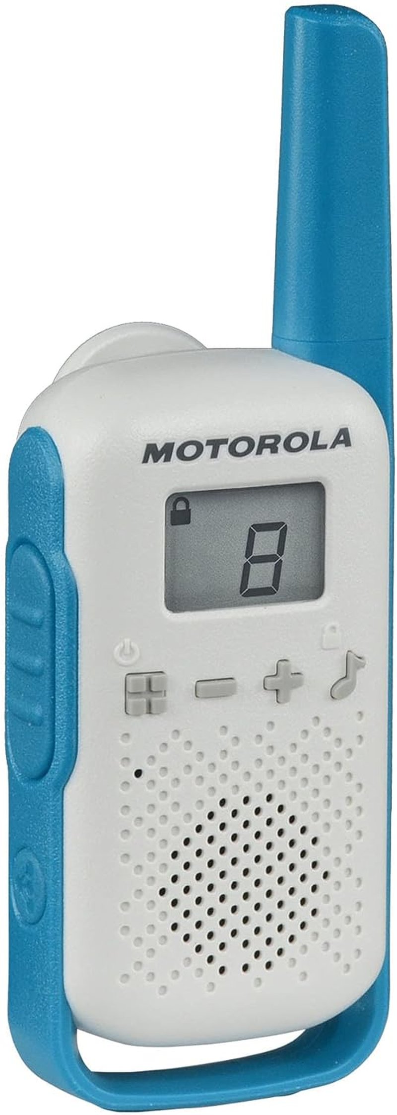 Motorola Talkabout T114TP Two-Way Radios - 22 Channels, 16 Mile Range | Battery Operated, 3 Pack, White/Blue