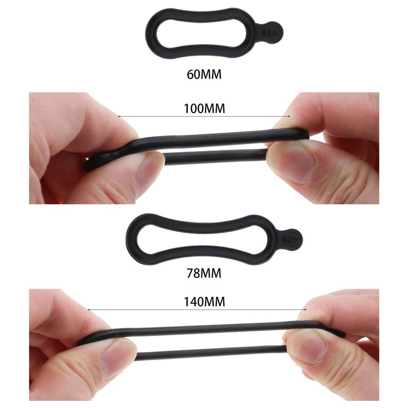Create idea 12PCS Bicycle Silicone Fixing Straps Bands for Fastening Bike Light Flashlight Headlamp Stretchable O Rings Mounting Holder Bike Accessories Black