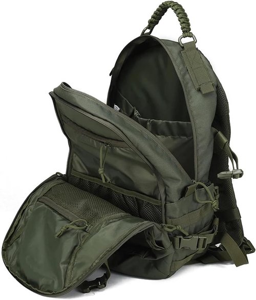 Visnalefry 35L 1000D Nylon Camping Backpack Waterproof Trekking Fishing Hunting Bag Outdoor Tactical Molle Climbing Rucksack Bag (black CP)