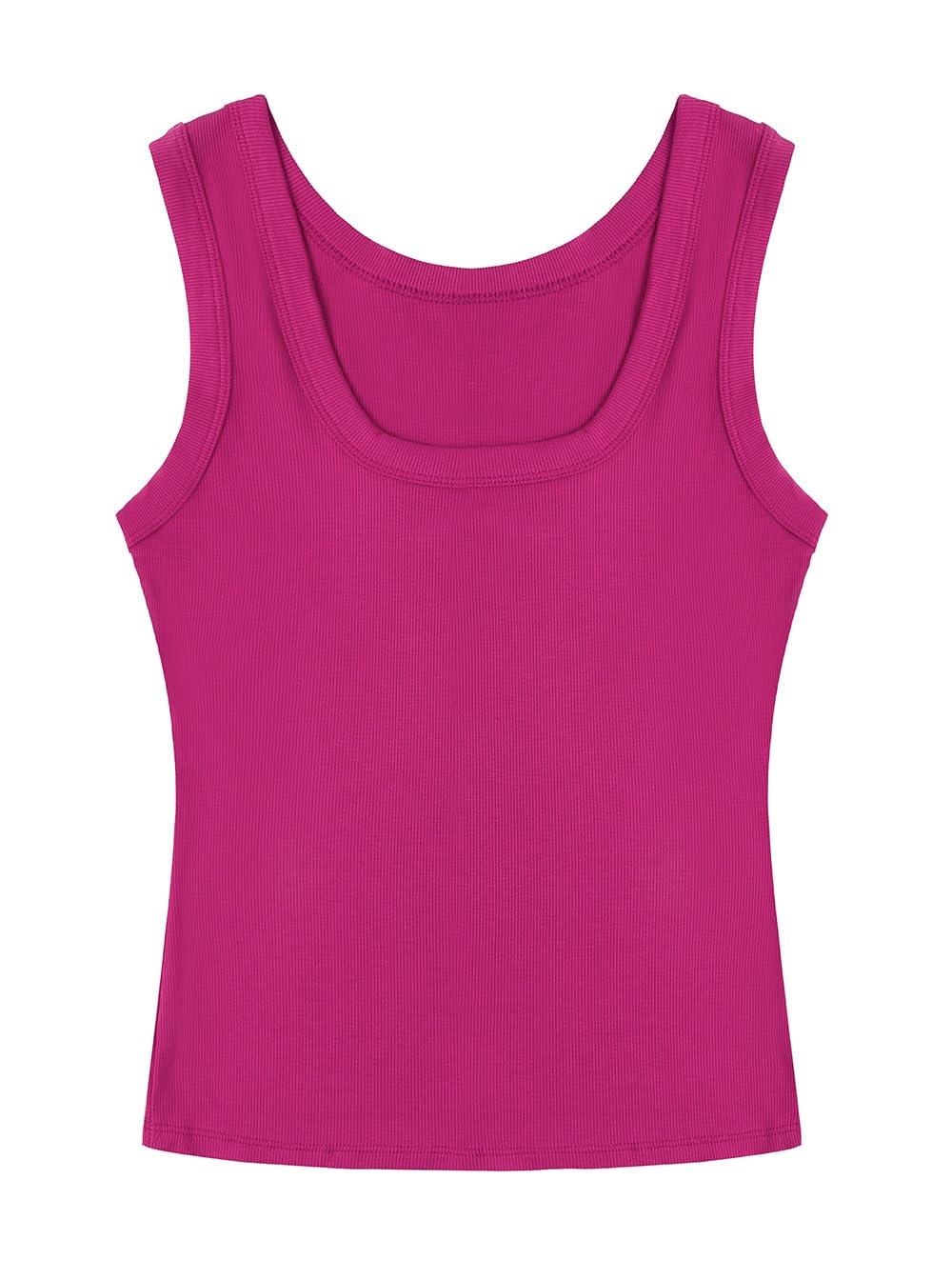 SVALIY Summer Womens Tank Tops 2025 Square Neck Fitted Sleeveless Shirts for Women Ribbed Basic Top Rose