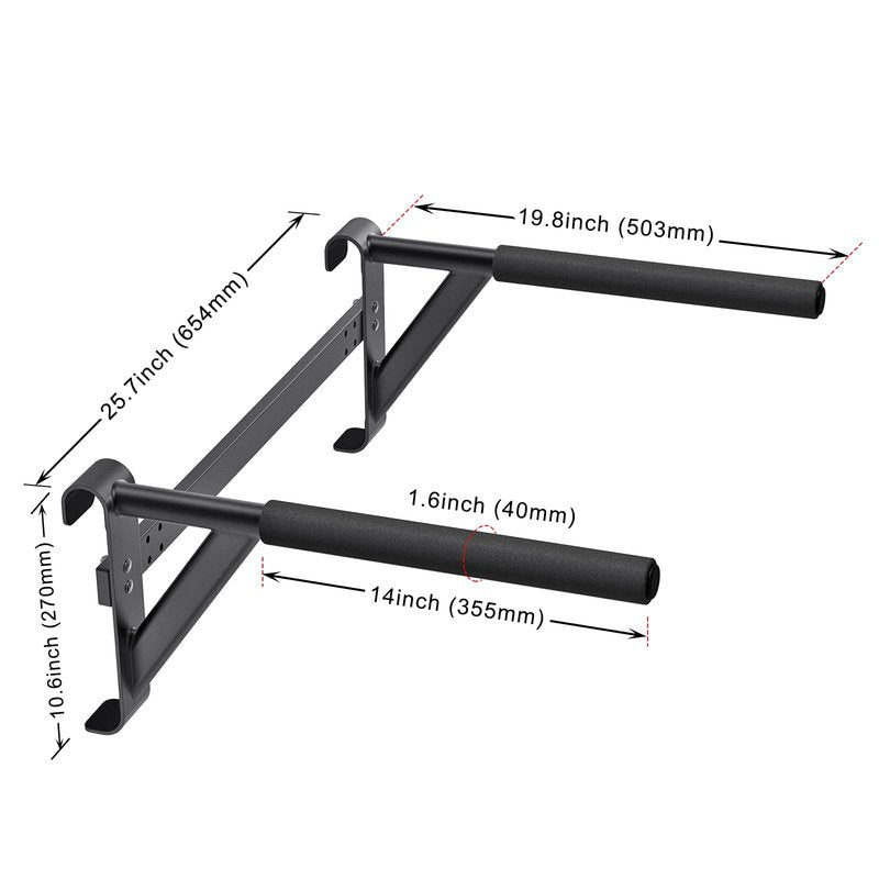 Kipika Gymnastic Stall Bar - 2"x2" Swedish Ladder with 1" Hole, Wall Mounted Pull-up Bar Ladder Suspension Trainer, Solid Wood Grips Gymnastics Training Bar for Home, Wall Gym, School