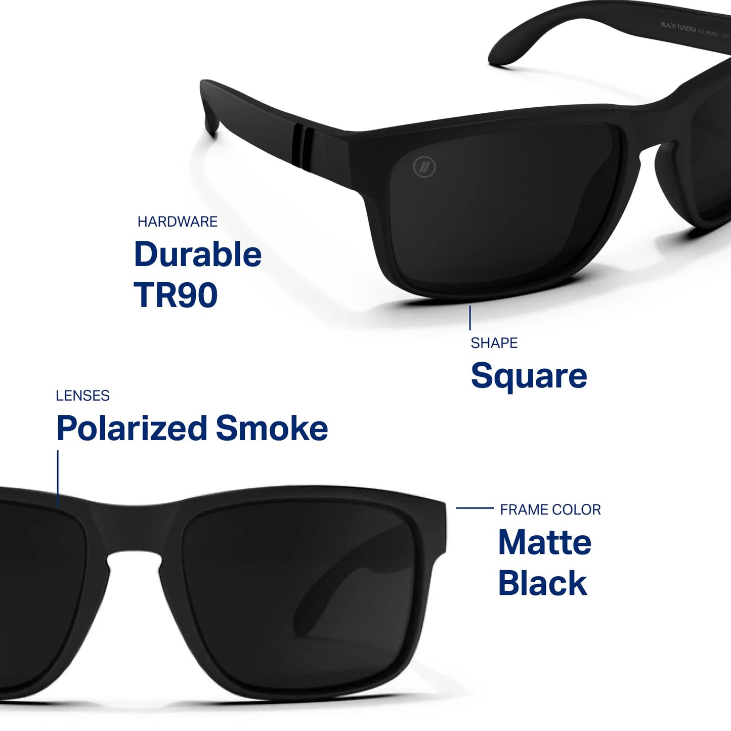 Blenders Eyewear Canyon – Polarized Sunglasses – Active Style, Durable Frame – 100% UV Protection – For Men – Black Tundra