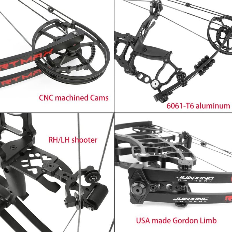 Compound Bow for Arrows & Steel Balls - Adjustable 40-65lbs Short-Axis Hunting Bow for Outdoor Target Shooting