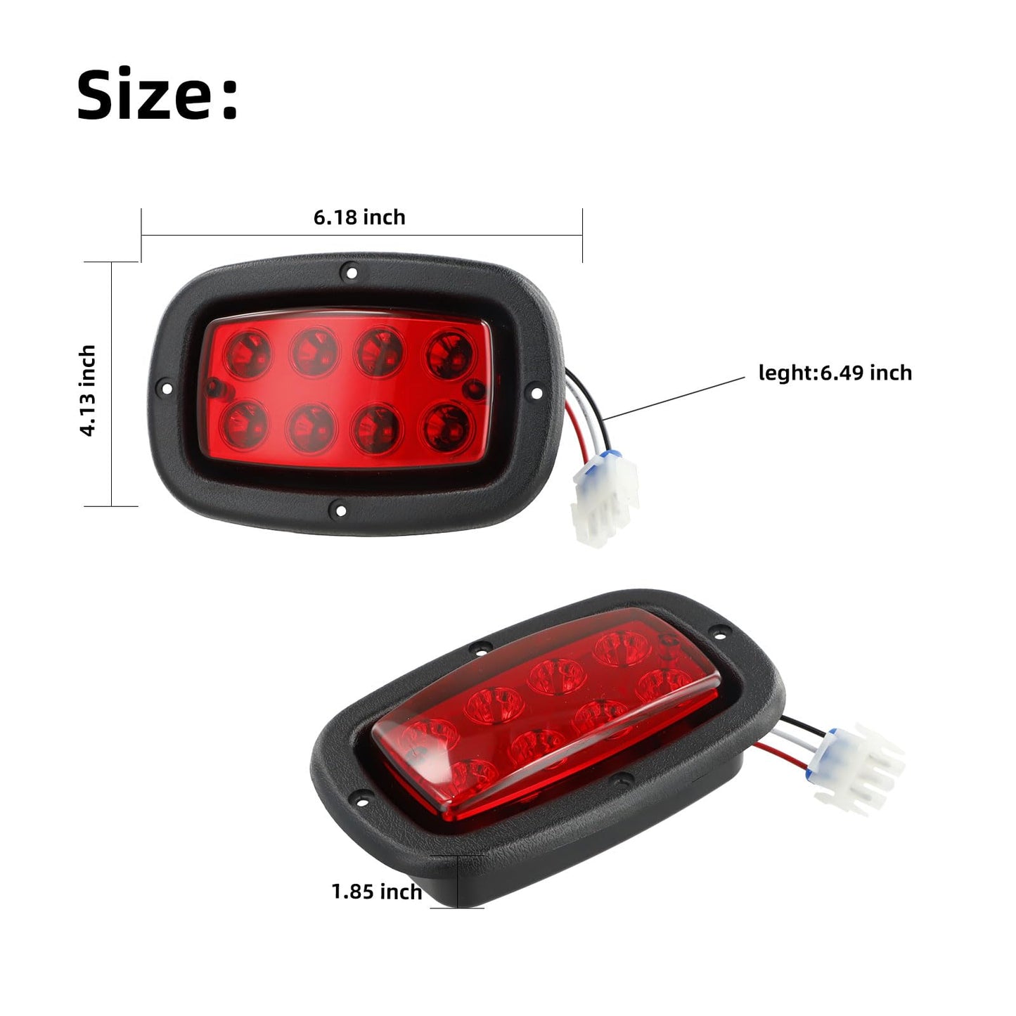Roykaw Golf Cart Tail Lights Compatible with Club Car DS (1982-up) and Yamaha G14/G16/G19/G22 Gas and Electric Vehicles, 12 V Golf Cart LED Rear Lights Kit, OEM# 1017035