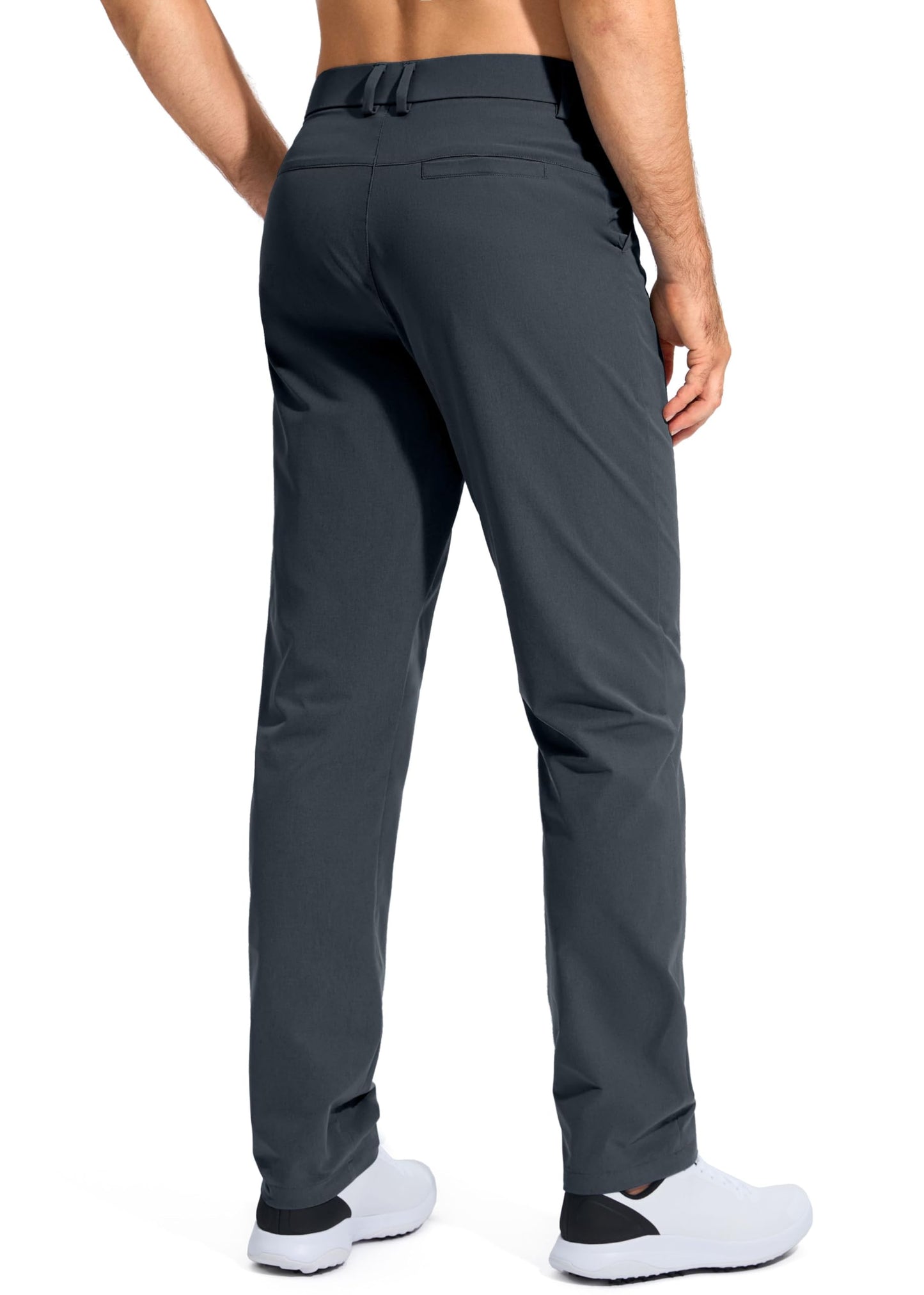 Pudolla Men's Golf Pants Mens Dress Pants Stretch Work Pants 34 Lightweight Quick Dry Slacks Casual Trousers with Pockets(Iron Grey 38Wx34L)