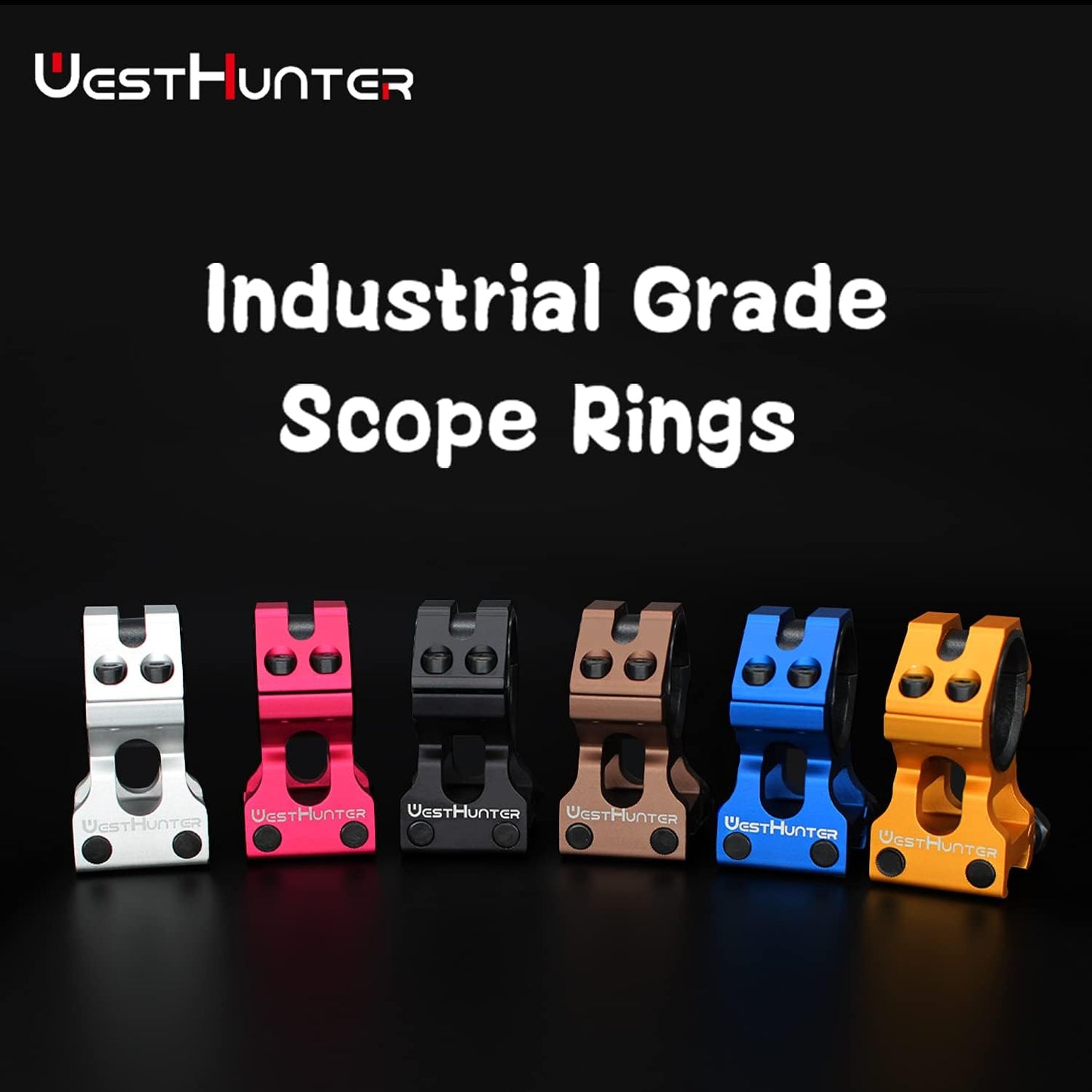 WestHunter Optics Picatinny Scope Rings - 1 Inch & 30 mm Tactical Precision Mount | 36 mm Center Height, Silver