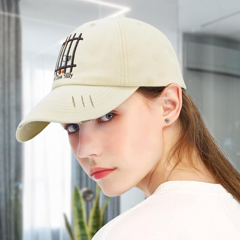 Got Too Silly Funny Silly Goose Humor 3D Embroidered Golf hat for Animal Lovers Adjustable Unisex Washed Classic Low Profile Dad Trucker Hat Valentine's Day Birthday Gift Idear