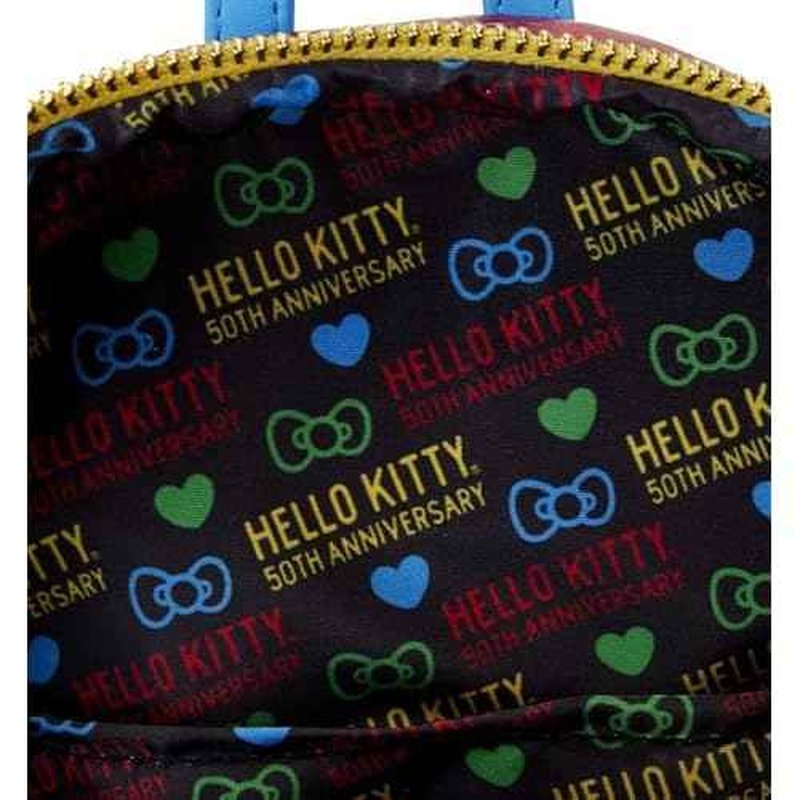 Loungefly Backpacks Hello Kitty 50th Anniversary Coin Bag Mini Backpack Red, Red, standard