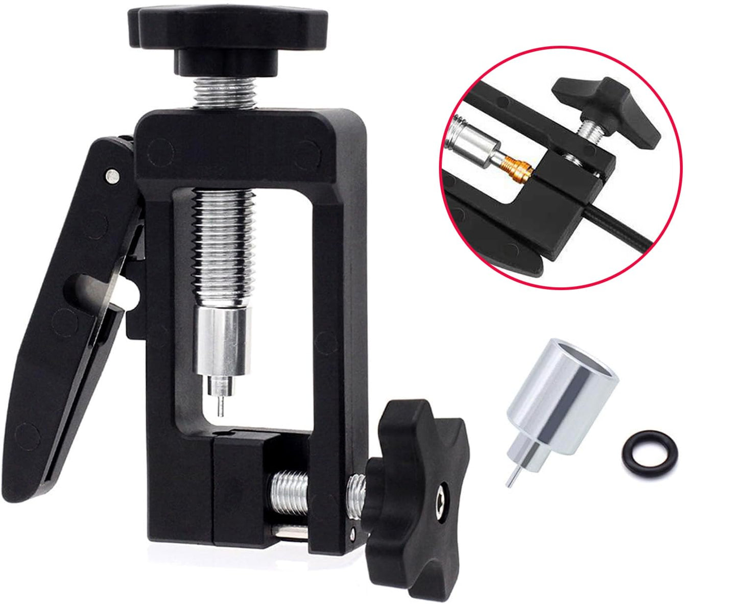 2 in 1 Lightweight Aluminum Alloy Hydraulic Hose Cutter & Needle Driver Insertion Tool for Bicycle Brake Repair, MTB Road Bike Oil Line Cutting and Fitting Installation