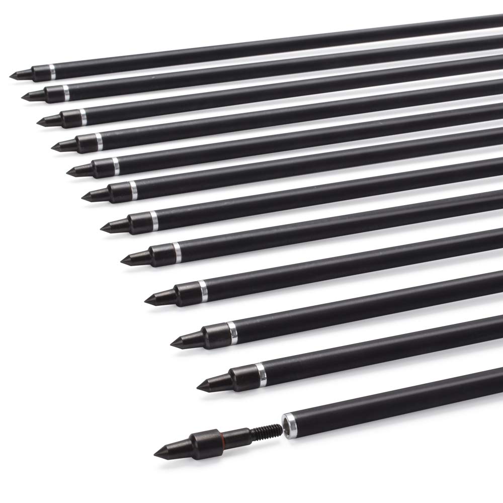 Archery Carbon Arrow Hunting Target Practice Arrows 28 Inch with Removable Tips for Compound & Recurve Bow 500 Spine 6PCS