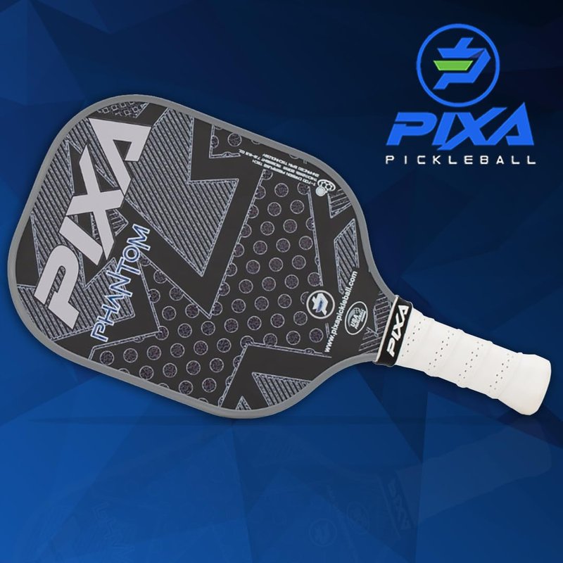 PIXA Phantom T-700 RAW Carbon FACE Pickleball Paddle; 20mm; Intermediate/Advanced; MAX Power, Control, and Spin; 5.12 INCH Handle; Great Gift!