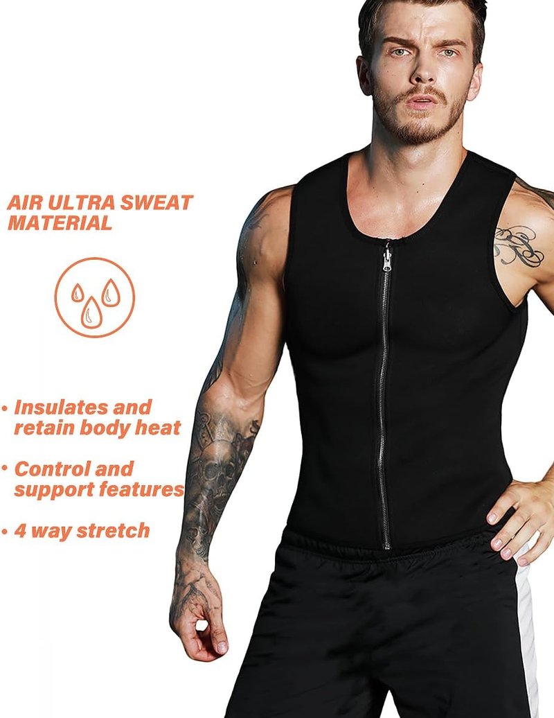 Men's Sauna Vest - Hot Neoprene Sweat Tank Top for Slimming | Waist Trainer Corset Workout Shirt