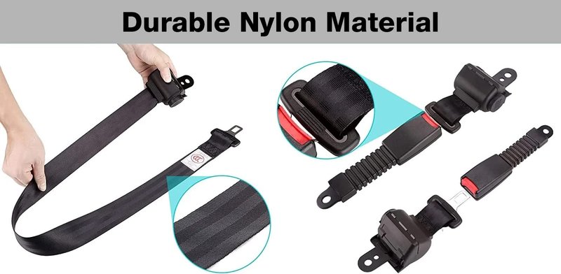 ROSSROLLA 2 Pack Golf Cart Seat Belt Kits Retractable Seatblet Fits Most of Golf Cart Like EZGO, Yamaha, Club Car, UTV, Model B