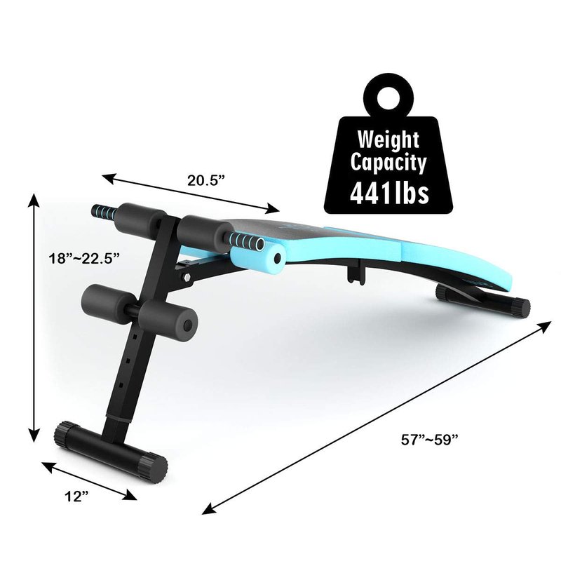 Sit up Bench Adjustable, Sporfit Decline Bench for Ab Bench Exercises, Utility Workout Equipment for Home Gym, Reverse Crunch Handle