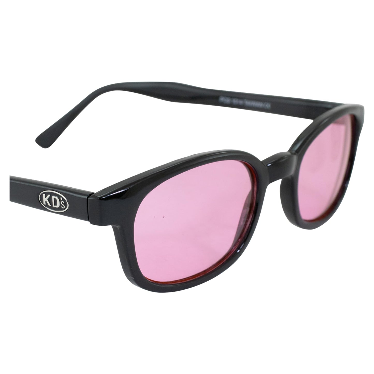 X-KD's Sunglasses 1014 20 Percent Larger than Original KD's ANSI Z80.3 Black w/Pink Lenses
