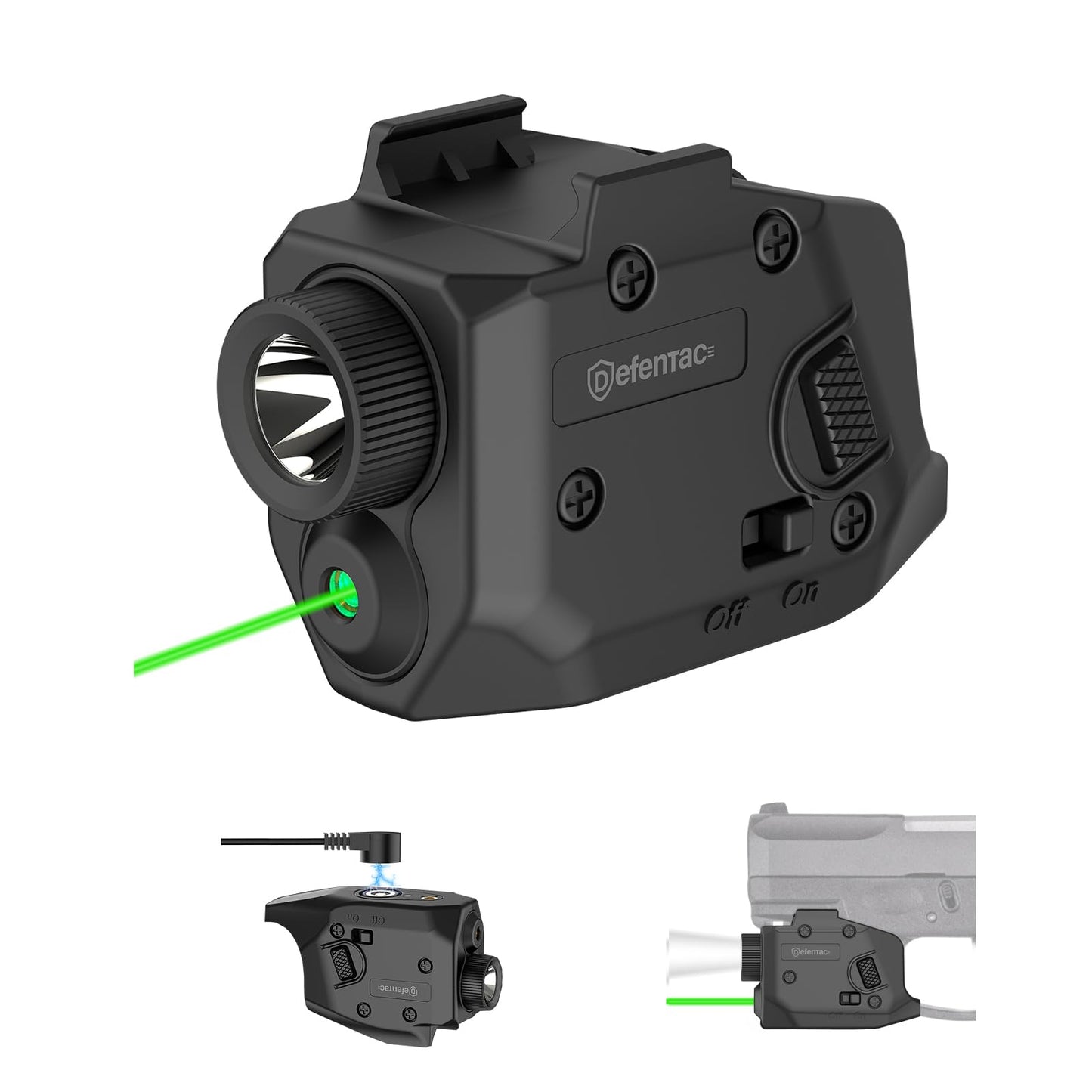 Defentac 350 Lumens Pistol Light and Green Laser Sight Combo