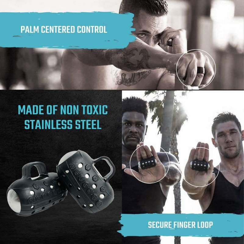 Handheld Weights Cardio Max 3.0 lbs (2 Eggs, 1.5 b Each) Stainless Steel Set (Black) + Free E-Book Workout Guide. Palm-Centered with Secure Grip Keep Your Natural Motion.