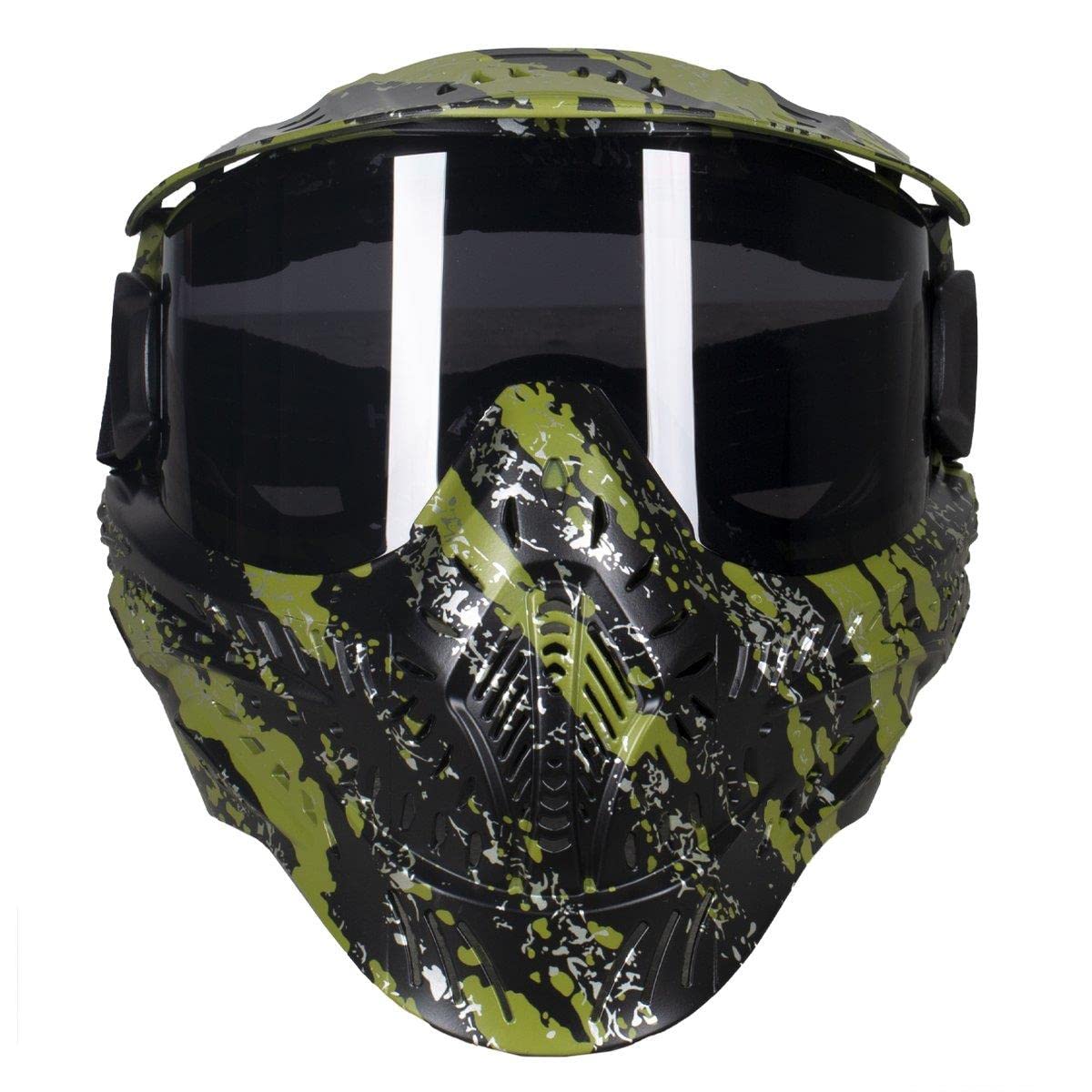 HK Army HSTL Goggle Paintball Airsoft Mask with Anti Fog Thermal Lens (Fracture Black/Olive/Smoke Lens)