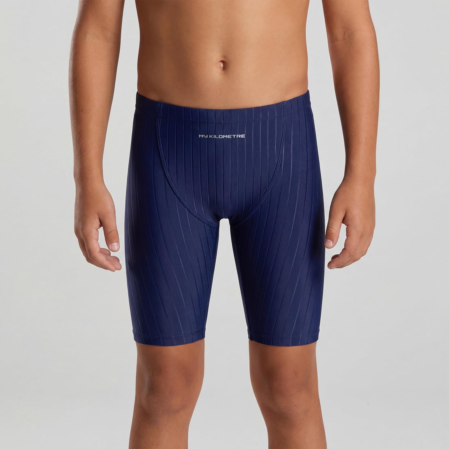MY KILOMETRE Boys' Jammer Swimsuit with Drawstring Training Swimwear for Kids Endurance Boys Youth Swim Shorts Kids Swimsuit Navy