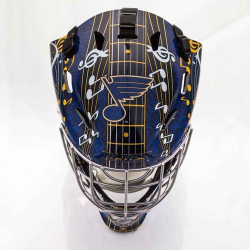 Franklin Sports St. Louis Blues NHL Hockey Goalie Face Mask - Goalie Mask for Kids Street Hockey - Youth NHL Team Street Hockey Masks