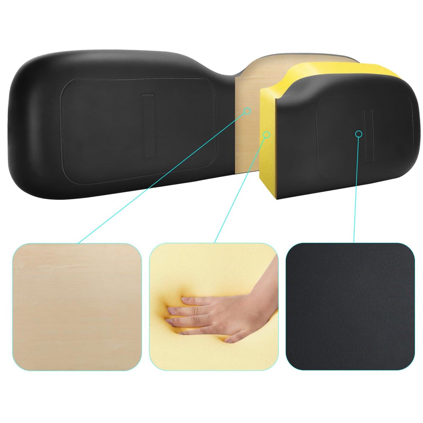 Roykaw Golf Cart Front Seat Back Cushion Assembly for EZGO TXT 1994-2013 Gas & Electric Vehicles, EZGO Seat Cushion Replacement, OEM# 71751-G01, 71751-G03, 71751-G04