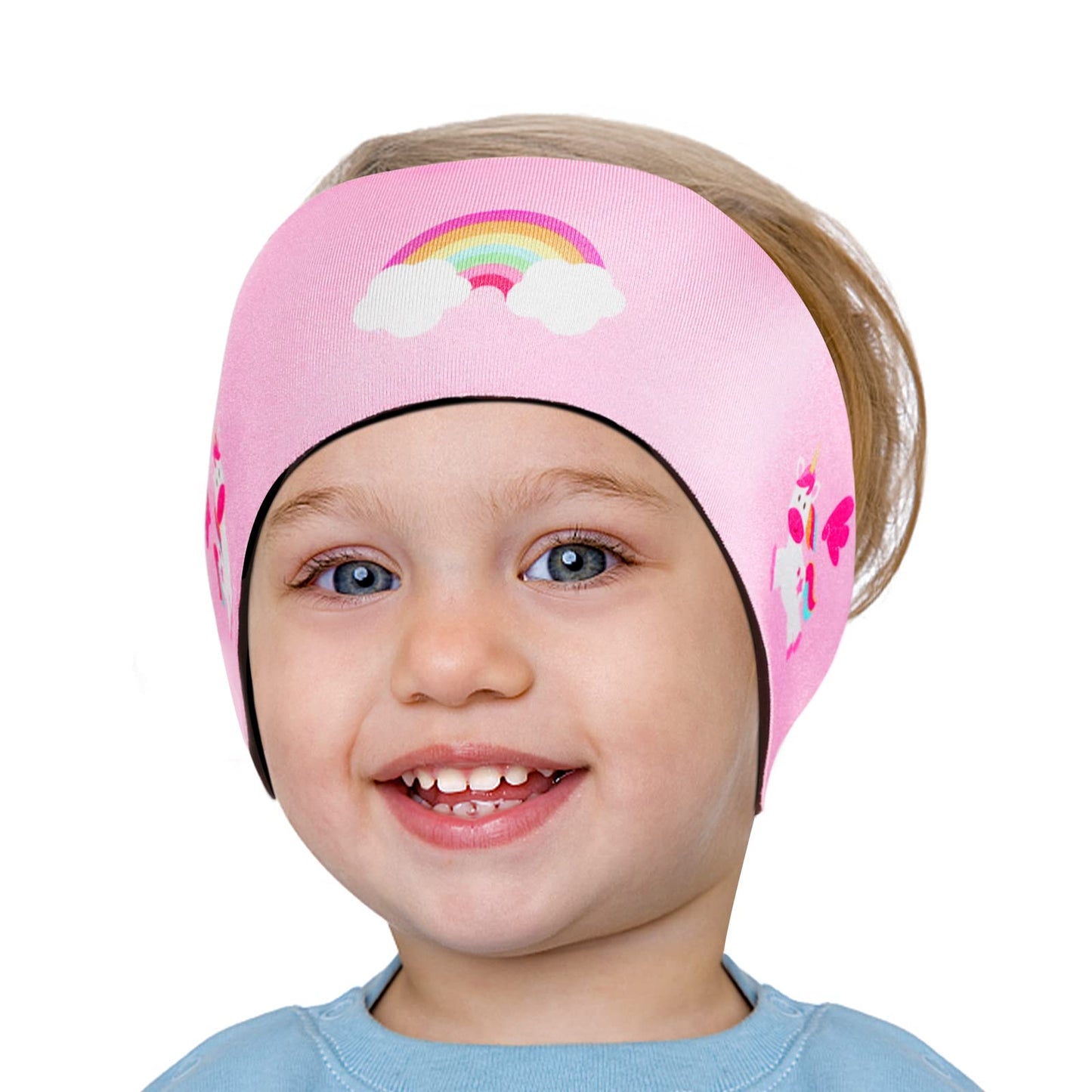 HeySplash Swimming Headband, Swimming Earplugs Ear Band Swimmer Ear Protection Kids Ear Plugs, Elastic Neoprene Ear Guard and Hair Guard for Kids & Toddlers, Keep Water Out and Hold Earplugs in - Pink