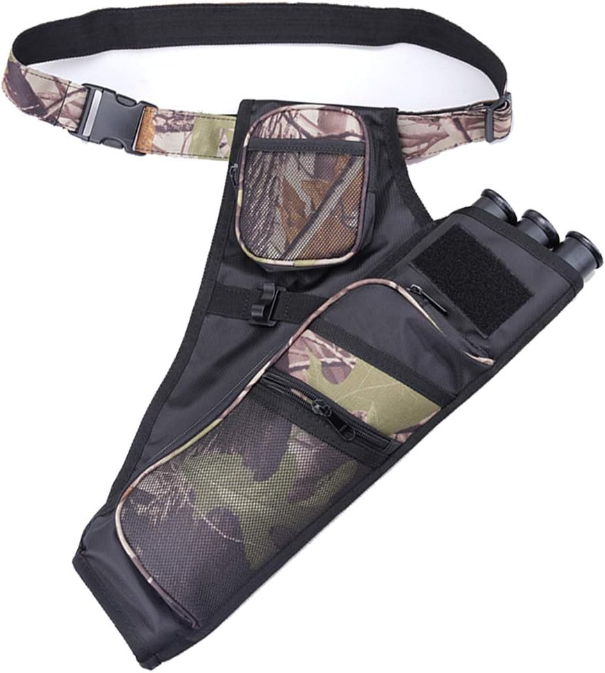 XTACER 3-Tube Hip Quiver - Camo Archery Arrow Holder for Hunting | Adjustable Bow Belt