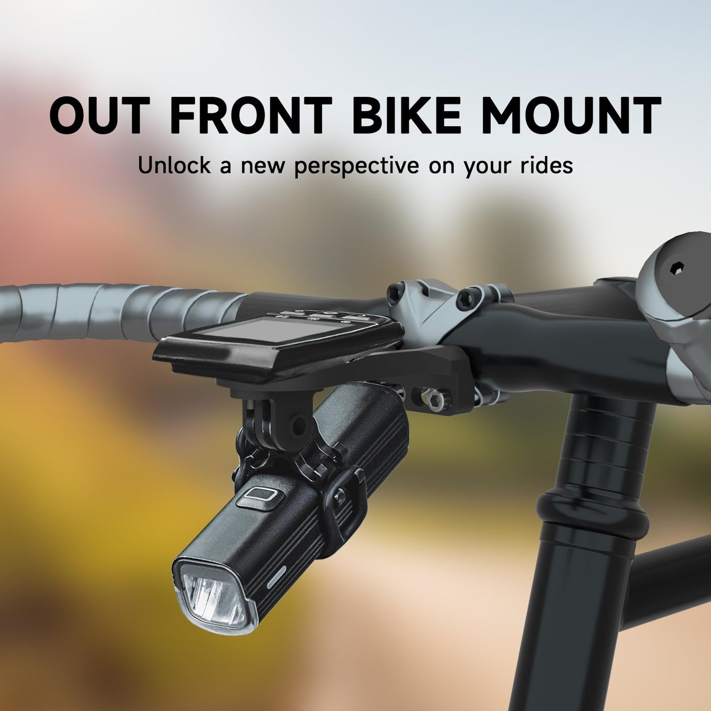 Bike Computer Mount for Garmin - Out Front Combo Mount for Wahoo Elemnt,Wahoo Elemnt Bolt, Wahoo Elemnt Mini, Bryton Cateye, Gopro and Bike Light Adapter
