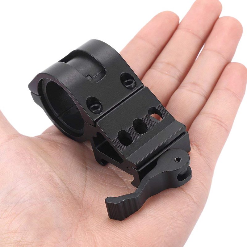 ALONEFIRE Weapon Light Mount Offset Picatinny Flashlight Mount Rail Mount Scope Mount LED Torch Black for Sports Outdoors Fitness Hunting Fishing Shooting Airsoft Guns Accessories Sights Optics Scope