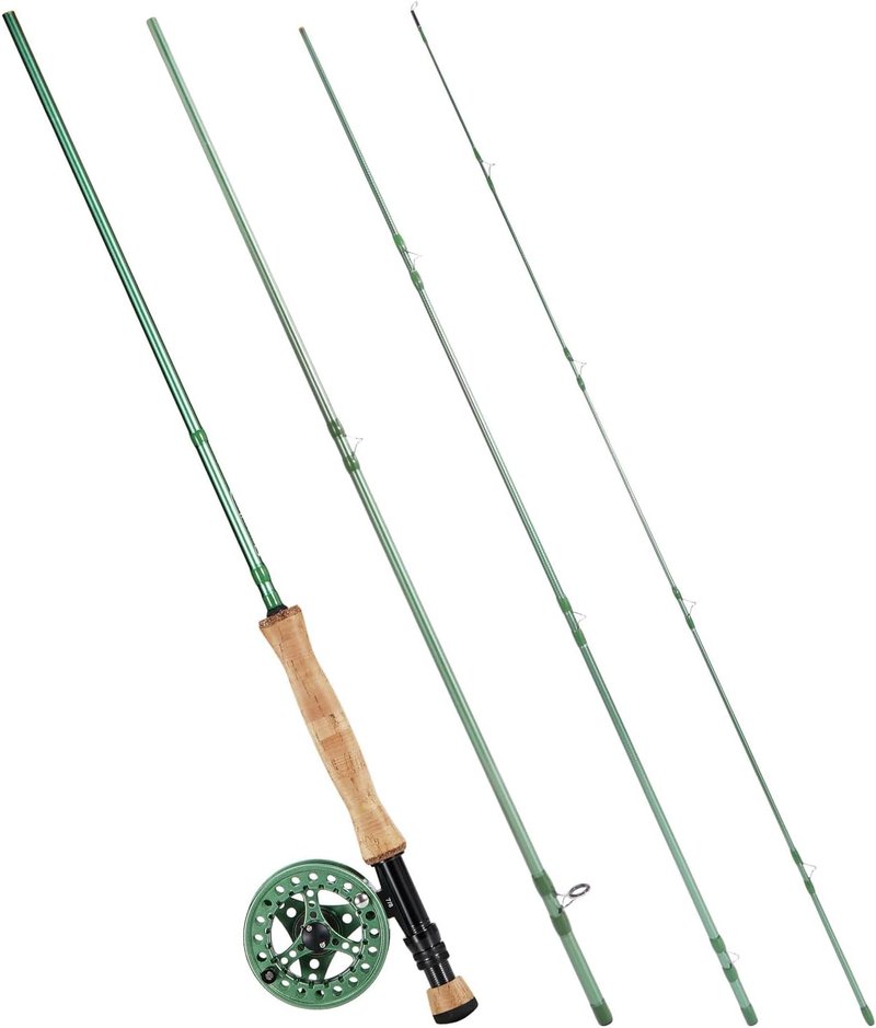 Sougayilang Fly Fishing Combo - 4 Piece Fly Rod & CNC Machined Reel | Complete Starter Package with Rod Bag