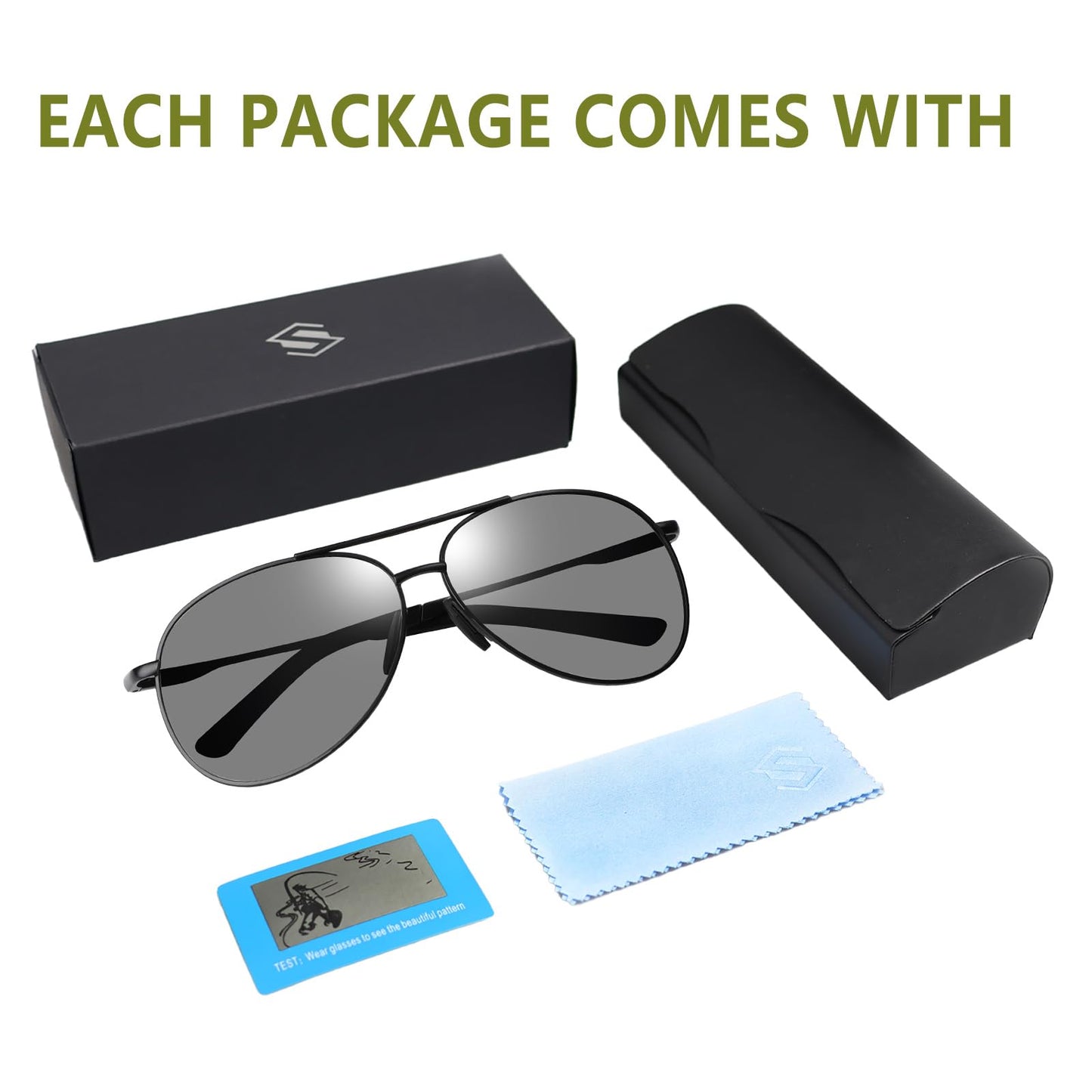 KISSOUL Polarized Photochromic Sports Sunglasses for Men UV-Protection Day & Night Driving Glasses - Al-Mg Metal Ultralight