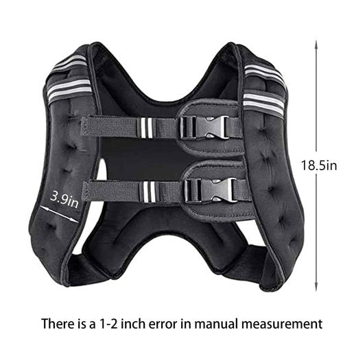 Prodigen Weighted Vest for Women and Men 30 Lbs with Reflective Stripe and Double Adjustable Buckle Straps Weight Vests for Strength Training, Jogging, Cardio, Weight Loss, Muscle Building, Black