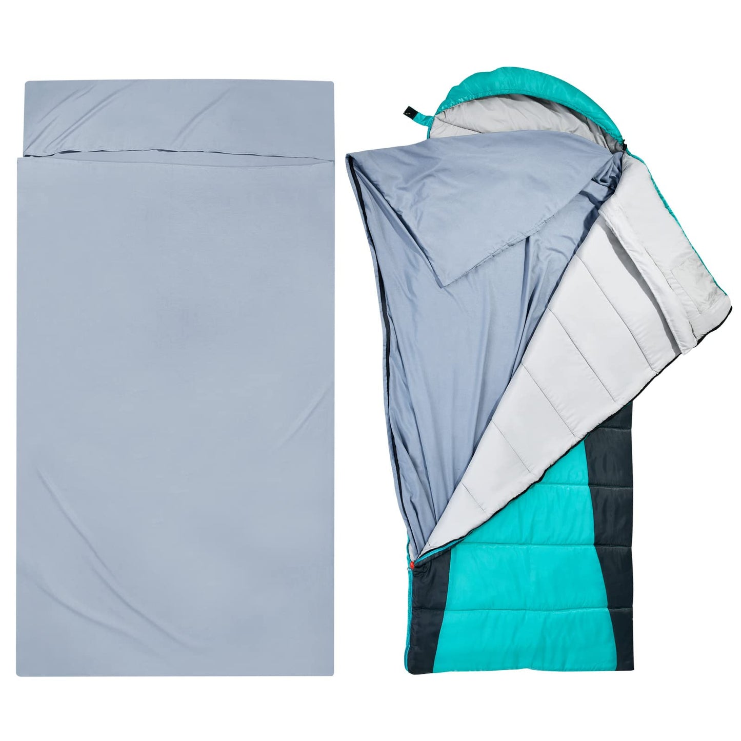 TREKMAN Sleeping Bag Liner for Adults Teens - ‎Extra Wide 87" x 45", Single Ultralight Hotel Sleeping Sack & Traveling Sheets for Camping, Backpacking - Lightweight Comfortable Sleep Liners