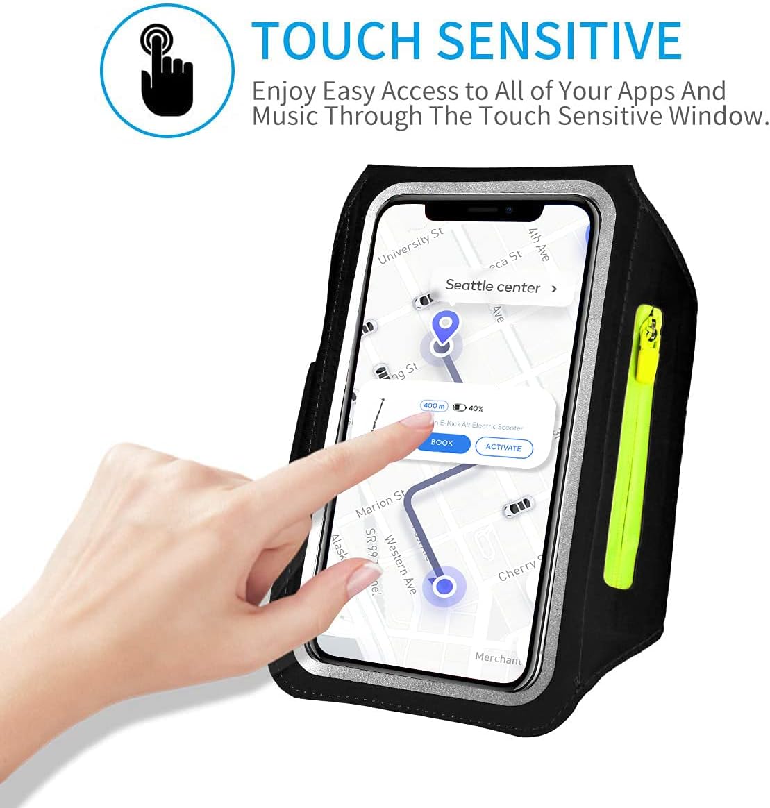 Running Armband for iPhone & Galaxy | Water Resistant Sports Phone Holder with Earphone Bag & Zipper Slot for 6.7" Phones