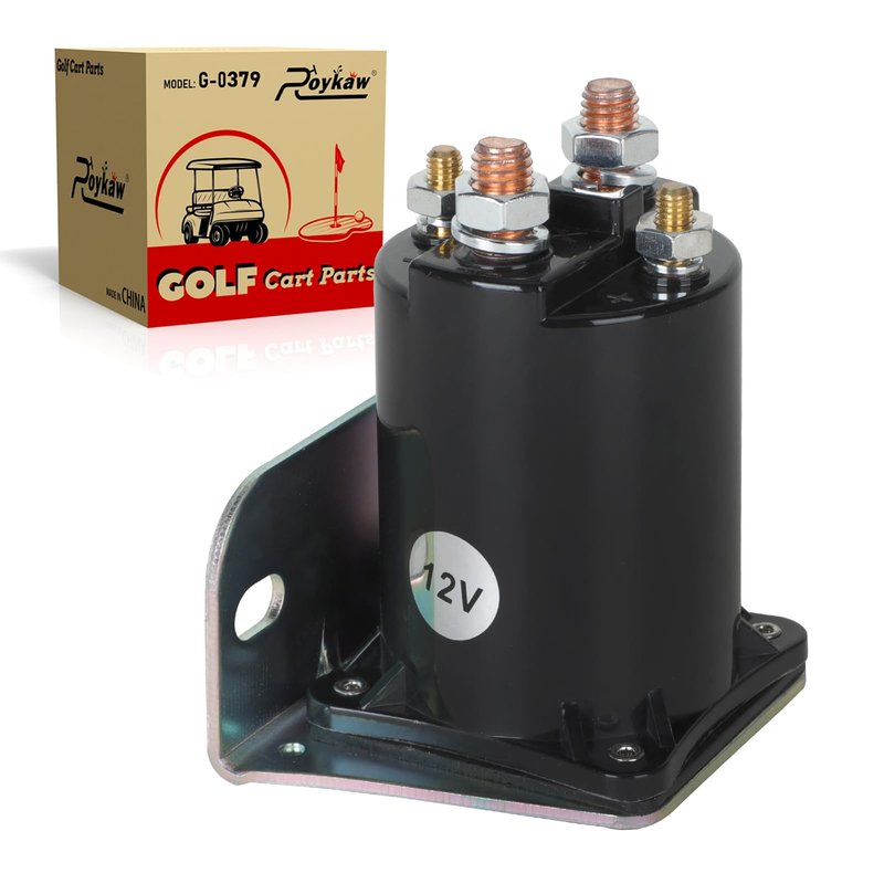 Roykaw Golf Cart Solenoid Replacement Compatible with Yamaha G2/G8/G9/G11/G14/G16/G20 4 Cycle 1985 -up Gas Models, 12 Volt/200 AMP Starter Solenoids, OEM# JF2-H1950-00-00, JR3-H1950-00, J38-81950-01