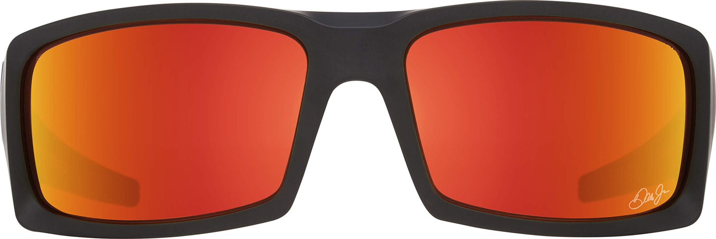 General Dale Jr Matte Black - HD Plus Gray Green with Orange Spectra Mirror