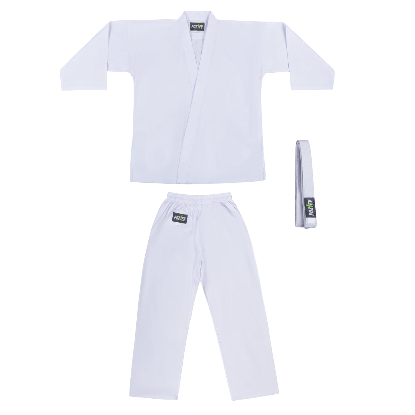 POZTEV Karate Uniform for Kids & Adults Lightweight Student Gi Pants and Jackets for Martial Arts Taekwondo Uniform With Free Belt (0)