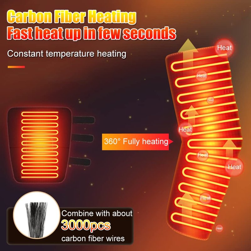 Heated Leg Warmer, Electric Heating Pad for Thigh & Knee & Calf Therapy Heated Knee Brace Calf Warmer for Better Circulation, Pain Relief, Adjustable Size