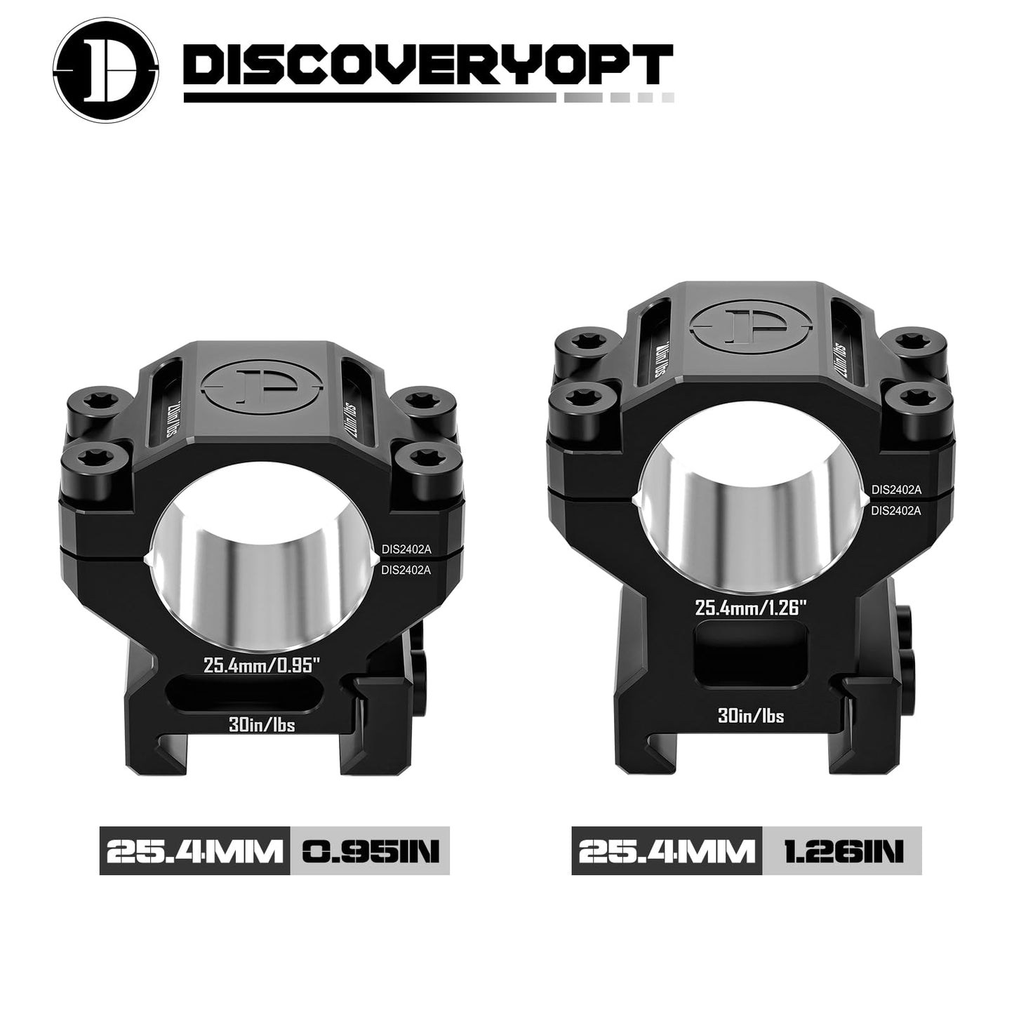 DISCOVERYOPT 7075 Series Aluminum Scope Rings - Medium Profile 35mm Scope Mount for Picatinny Rail