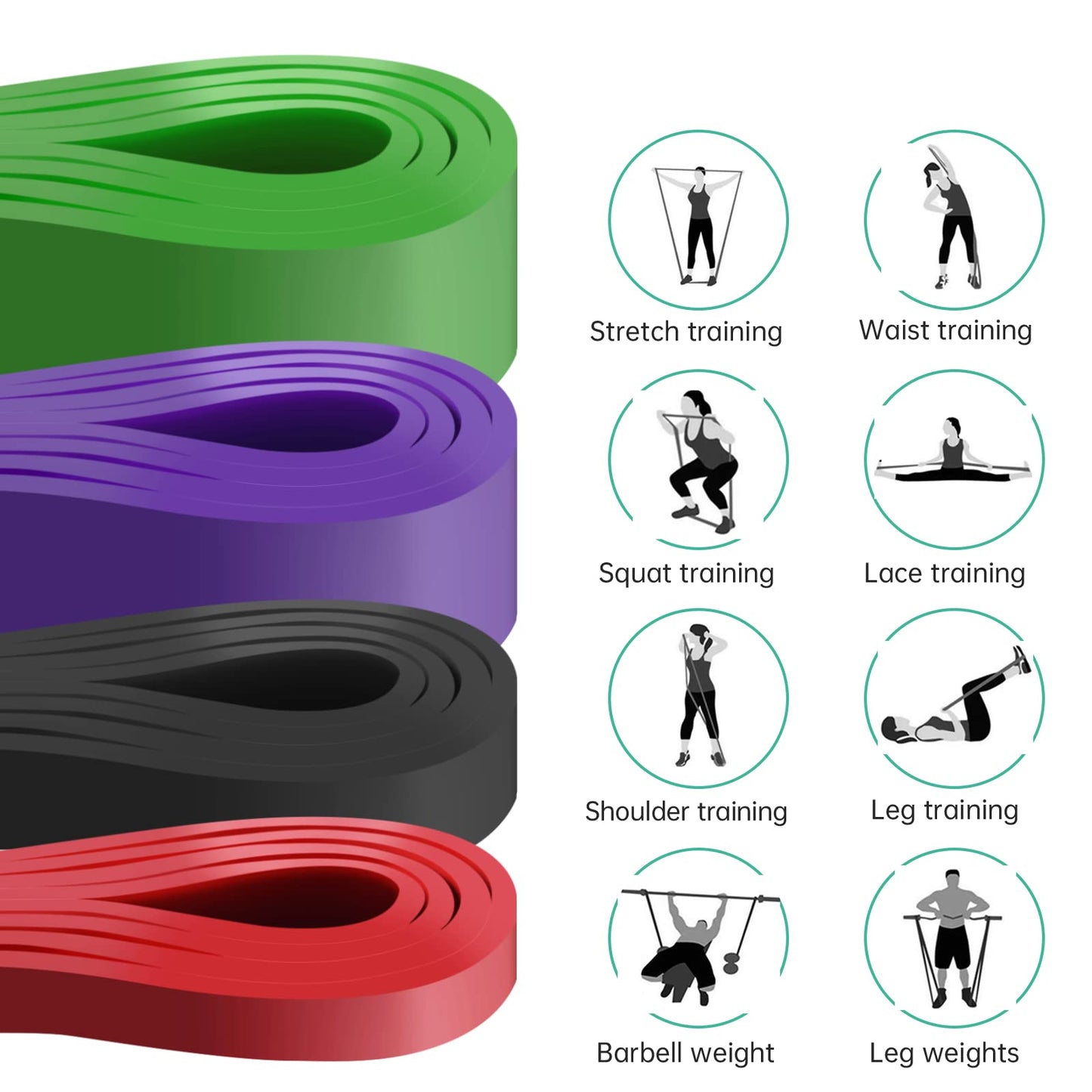 Resistance Band, Pull Up Bands, Pull Up Assistance Bands, Workout Bands, Exercise Bands, Resistance Bands Set for Legs, Working Out, Muscle Training, Physical Therapy, Shape Body, Men and Women