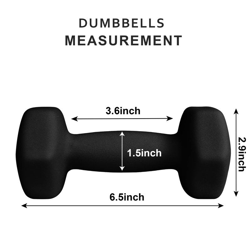 Balelinko Home Gym Equipment Workouts Strength Training Weight Loss Pilates Weights Yoga Sets Weights for Women, Men, Seniors and Youth, 4LB Black, Pair