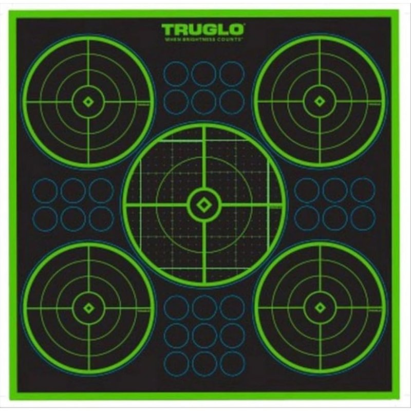 TRUGLO Tru-See 5-Bull 12X12 Bright Fluorescent Self-Adhesive High-Visible Reactive Splatter Target with Increased Target Life, 25-Pack/Green