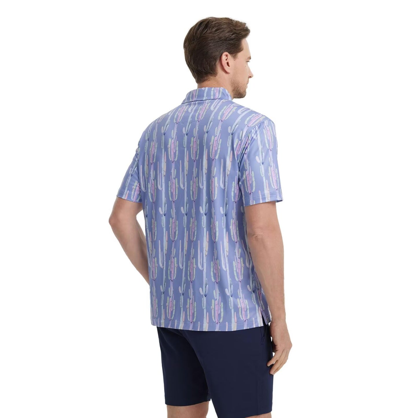 M MAELREG Polo Shirts for Men Quick Dry Fit Short Sleeve Performance Moisture Wicking Print Men’s Golf Shirts