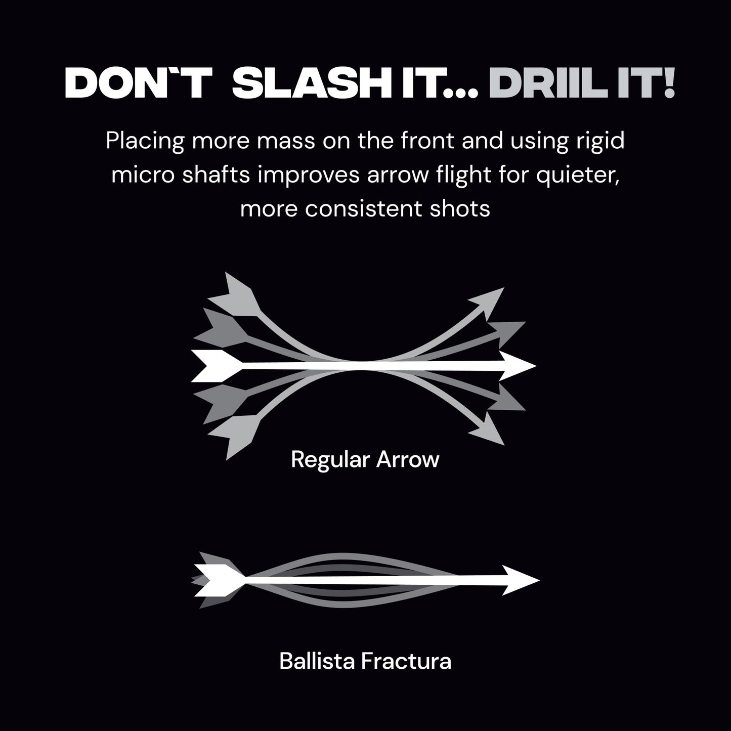 BALLISTA FRACTURA Hunting Micro Diameter Arrows for Compound and Recurve Archery Bow - Carbon 32", OD 6mm, Spine 300-6pcs
