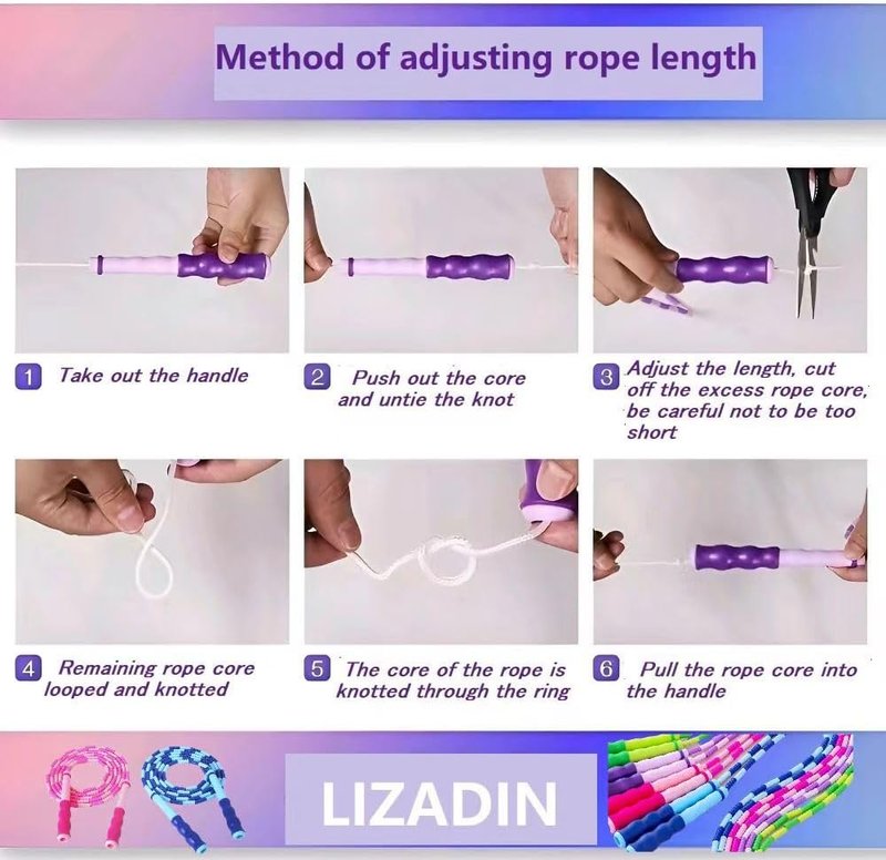 Jump Rope for Kids - Adjustable Tangle-Free Beaded Design | Perfect Christmas Gift for Ages 4-12 (Blue, Green, Purple, Red)