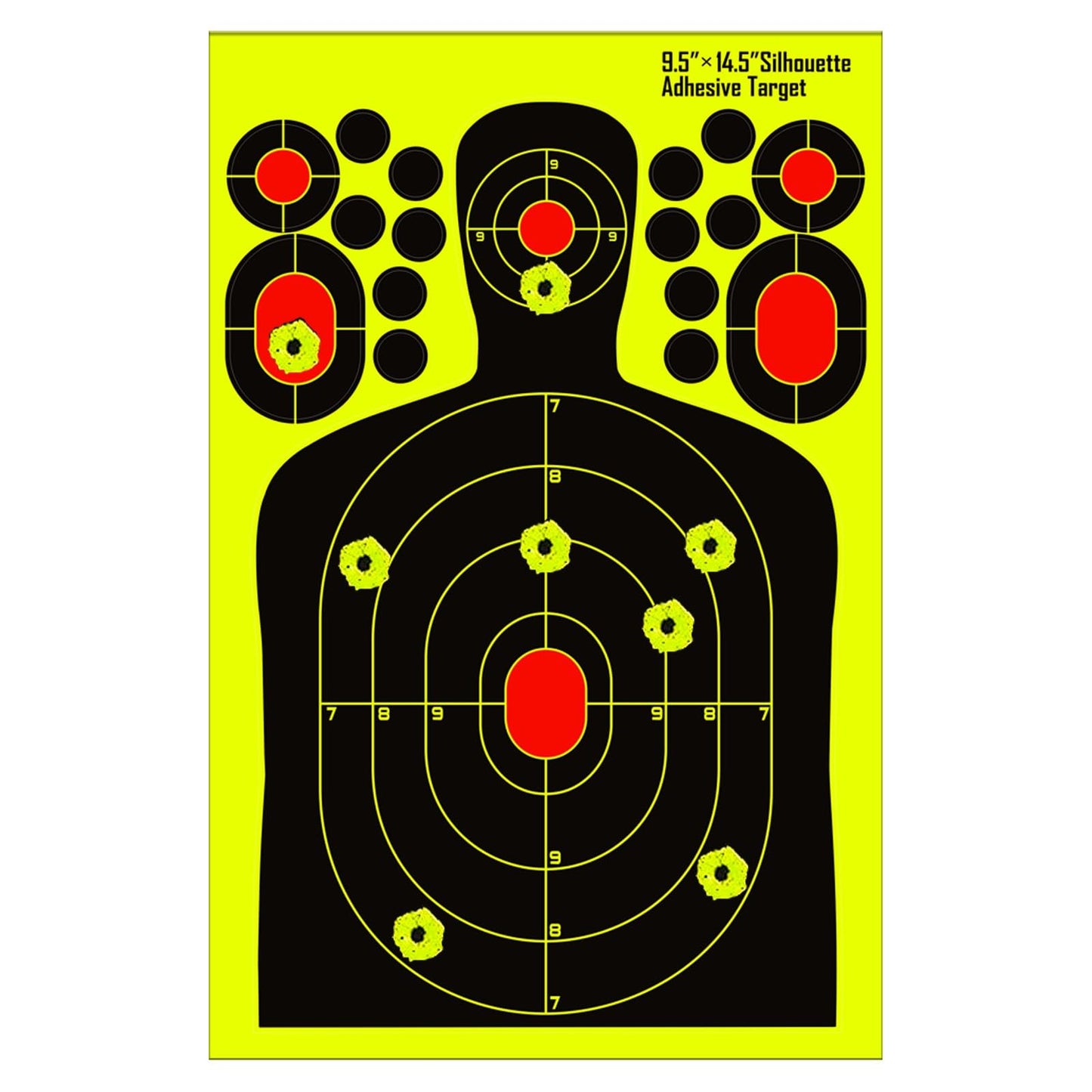 PTPHJEG 9.5x14.5 inch Silhouette Splatter Targets - Bright Fluorescent Yellow Easily seen on Impact When Hitting Target for BB Guns, airguns, Rifles, Indoor and Outdoor ranges (25 Pack)