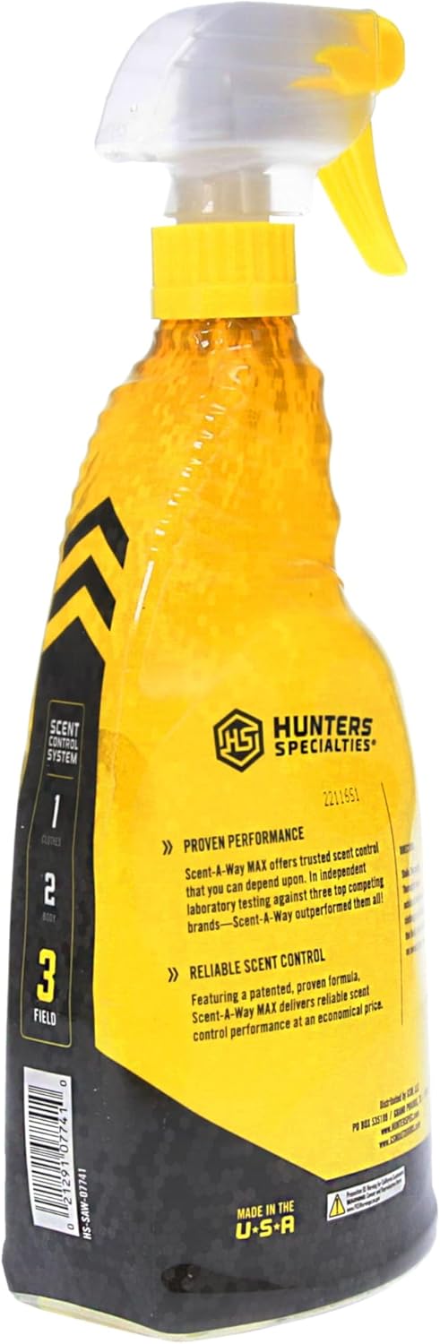 Hunters Specialties Scent-A-Way MAX Odorless Hunting Scent Eliminator - 24 OZ Field Spray for Deer Hunting