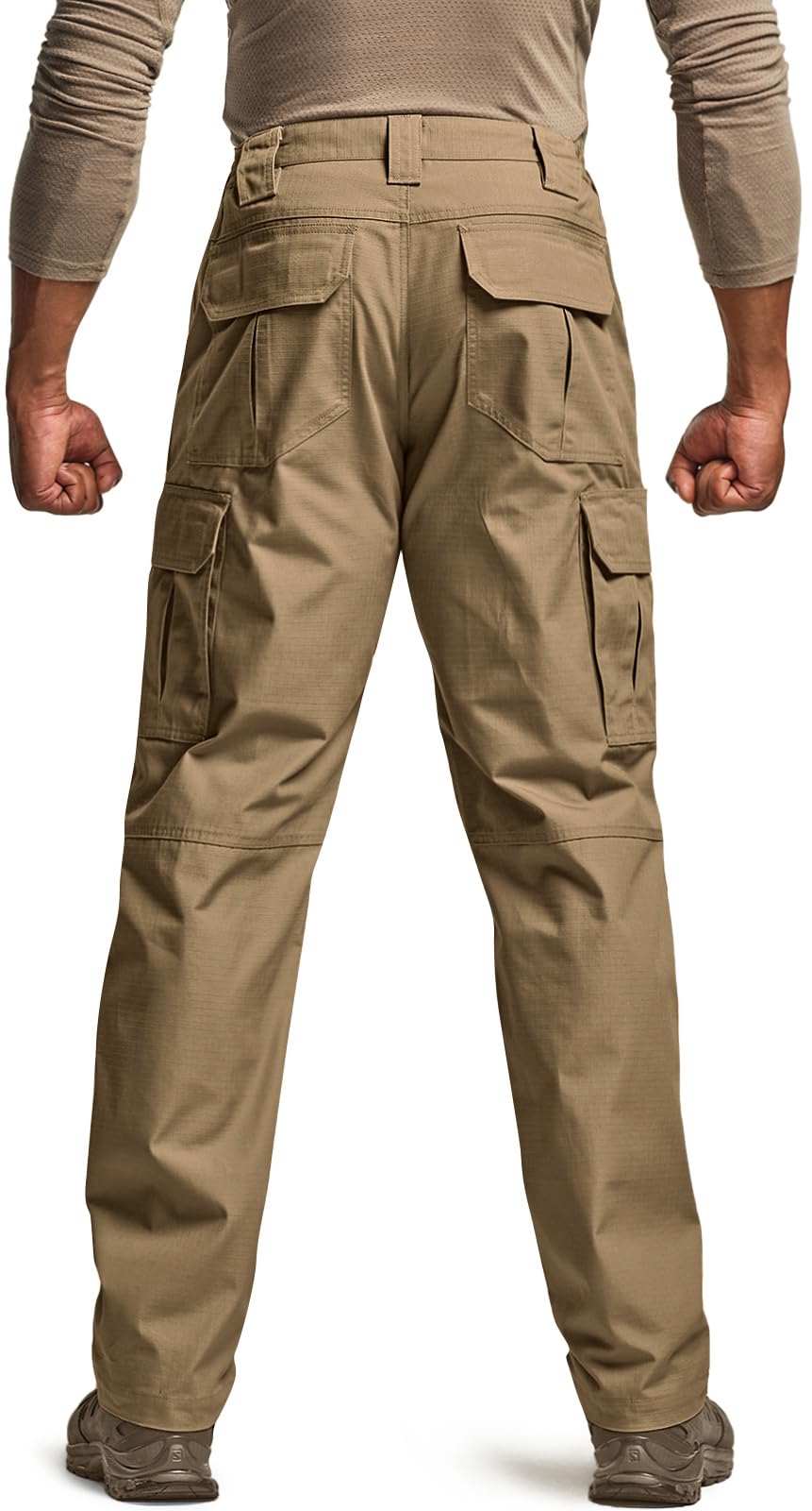 CQR Men's Tactical Pants, Water Resistant Ripstop Cargo Pants, Lightweight EDC Work Hiking Pants, Outdoor Apparel, Raider Cougar, 30W x 30L